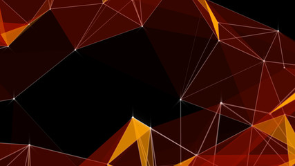 Dark abstract technology futuristic network - fantasy plexus background. 3D rendering