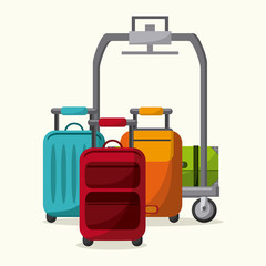 Bags icon set. Baggage luggage tourism and travel theme. Isolated and colorful design. Vector illustration