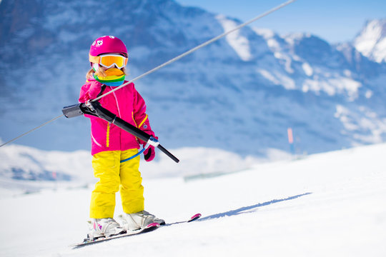 Child on ski lift