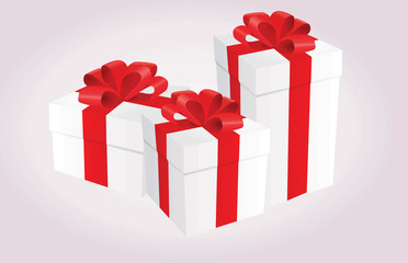 White gift boxes vector