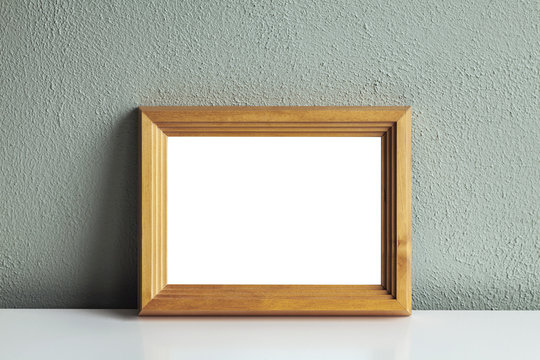 Vintage wooden frame mockup