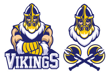 viking warrior mascot crossed arm pose