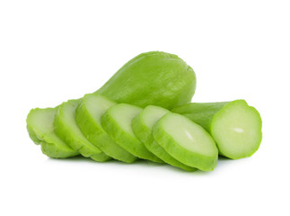 Chayote on white background