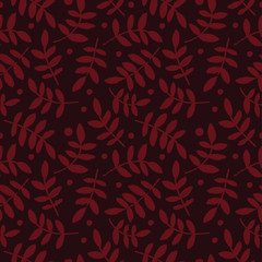 Seamless vector background with decorative leaves. Print. Cloth design, wallpaper.