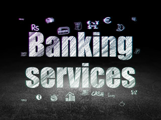 Money concept: Banking Services in grunge dark room