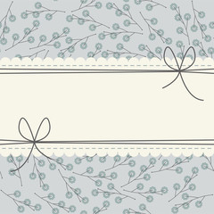 Elegant lace frame with flowers and bows - 122516545