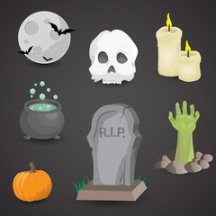 Halloween vector icon set.