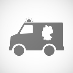 Isolated ambulance icon with  a map of Germany