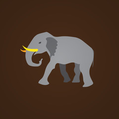 Bright Vector illustration of pink painted African elephant Isolated on white background