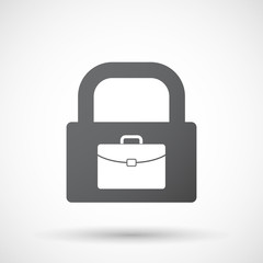 Isolated lock pad icon with  a briefcase