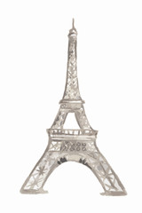 Fototapeta na wymiar Isolated watercolor Eiffel tower on white background. Symbol of Paris. Famous historical building.