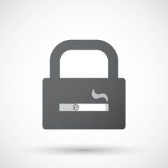 Isolated lock pad icon with an electronic cigarette
