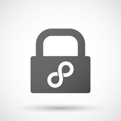 Isolated lock pad icon with an infinite sign