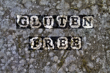 gluten free word written with diferent letters
