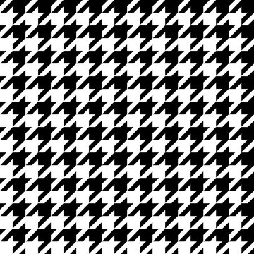 Fashionable seamless pattern hundstuth black and white textiles