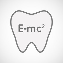 Isolated line art tooth icon with the Theory of Relativity formu - obrazy, fototapety, plakaty
