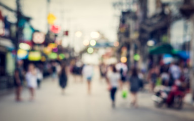 Fototapeta premium Ludzie w bokeh, tłum ludzi na Bang La Road