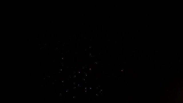 quick flash of fireworks balls