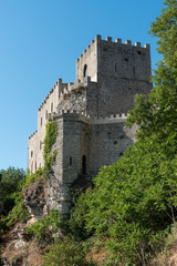 Fototapeta na wymiar Tower of the castle in Erice, Sicily