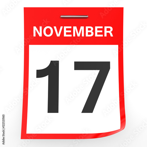 "November 17. Calendar on white background." Stock photo and royalty