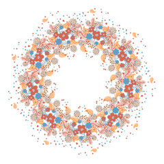 Frame with leaf and flowers for your design.