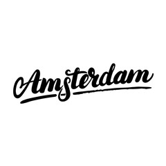 Amsterdam hand written calligraphy lettering.