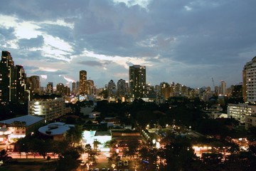 Bangkok Skylin Twilight  at dusk night view