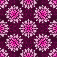 Vintage dark purple seamless pattern