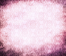 Vintage wall-paper vignettes with an abstract pattern rhombuses,