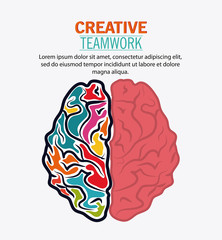 Brain icon. Creative teamwork and big idea theme. Colorful and isolated design. Vector illustration
