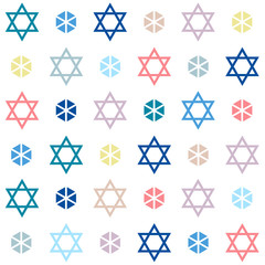 Star of David vector seamless pattern. Jewish texture
