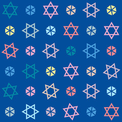 Star of David vector seamless pattern. Jewish texture