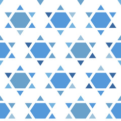 Star of David vector seamless pattern. Jewish background - 122523966