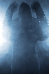 warrior in abstract smoke