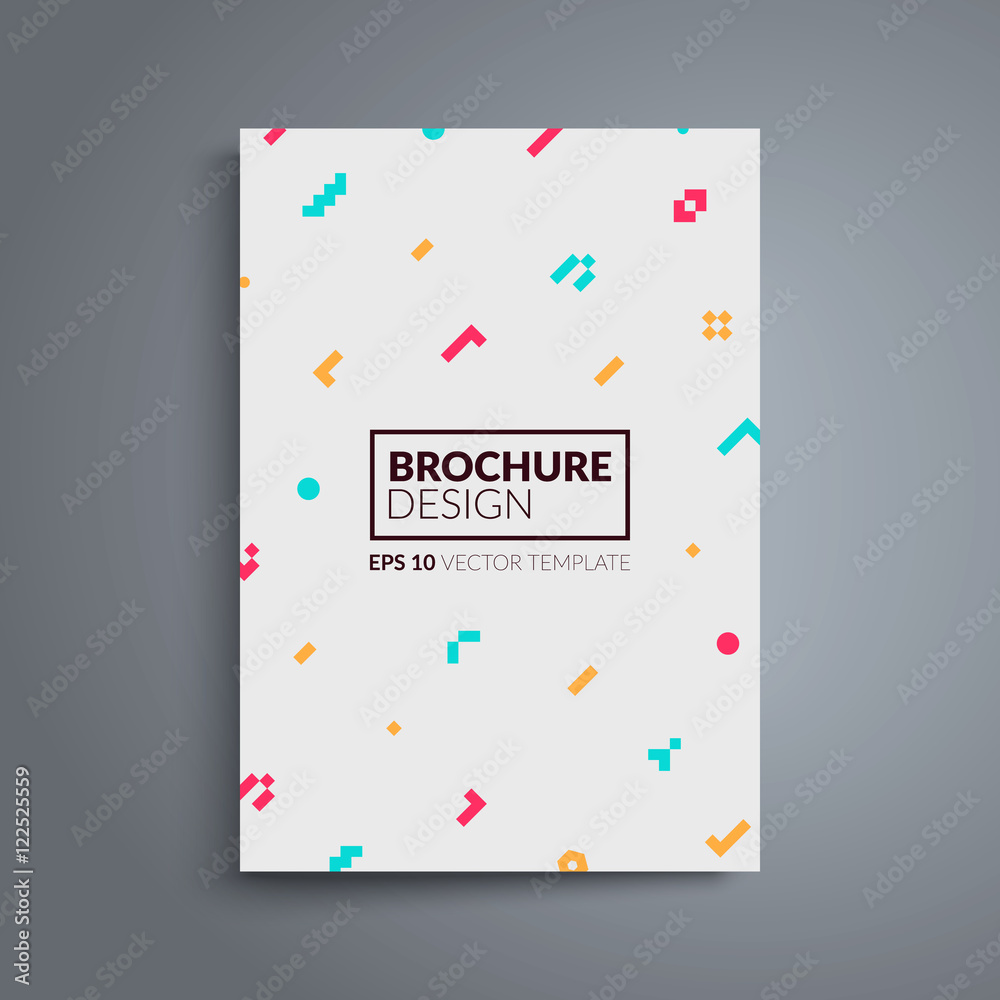 Wall mural brochure cover design. colorful geometric shapes pattern. a4 format template for business card,poste