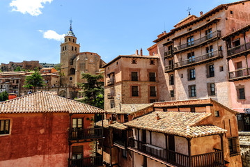 Fototapeta premium urban scenery of the medieval town of Albarracin in Teruel, Aragon, Spain