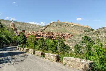 rural scenery of the medieval town of Albarracin in Teruel, Aragon, Spain