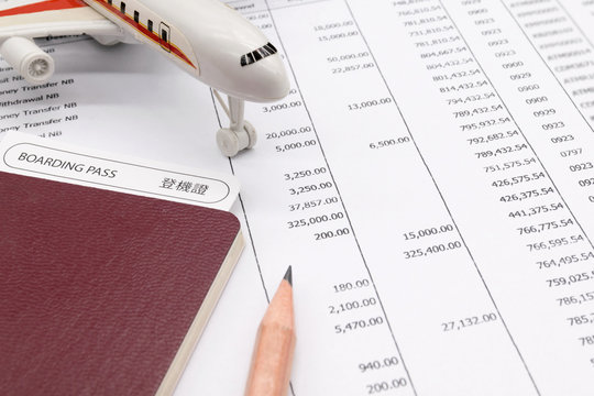 Planning monthly budget, Finance about Travel concept