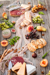 Food Table Healthy Delicious and wine. Meal Concept