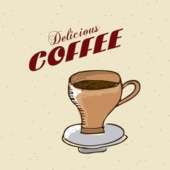 delicious coffee drink fresh icon vector illustration design