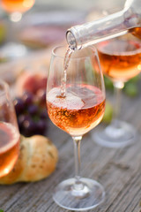 Food Table Healthy Delicious and wine. Meal Concept