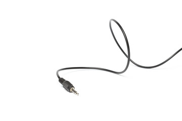 Black aux wire isolated on white