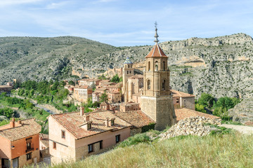 Fototapeta na wymiar scenery of the medieval town of Albarracin in the province of Teruel in Aragon, Spain