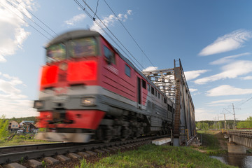Fototapeta premium freight train in motion