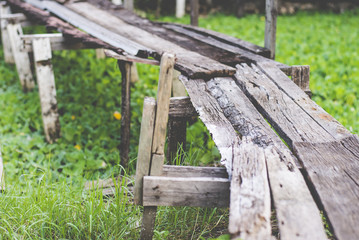 An ancient wooden bridge