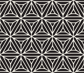Vector Seamless Black And White Ethnic Geometric Floral Pattern