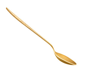 Vintage Golden spoon on an isolated white background