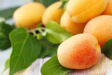 Fresh ripe apricots on the table
