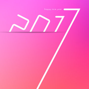 Happy new year 2017 calendar cover, typographic vector illustration.
