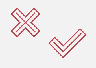 red check and cross symbol